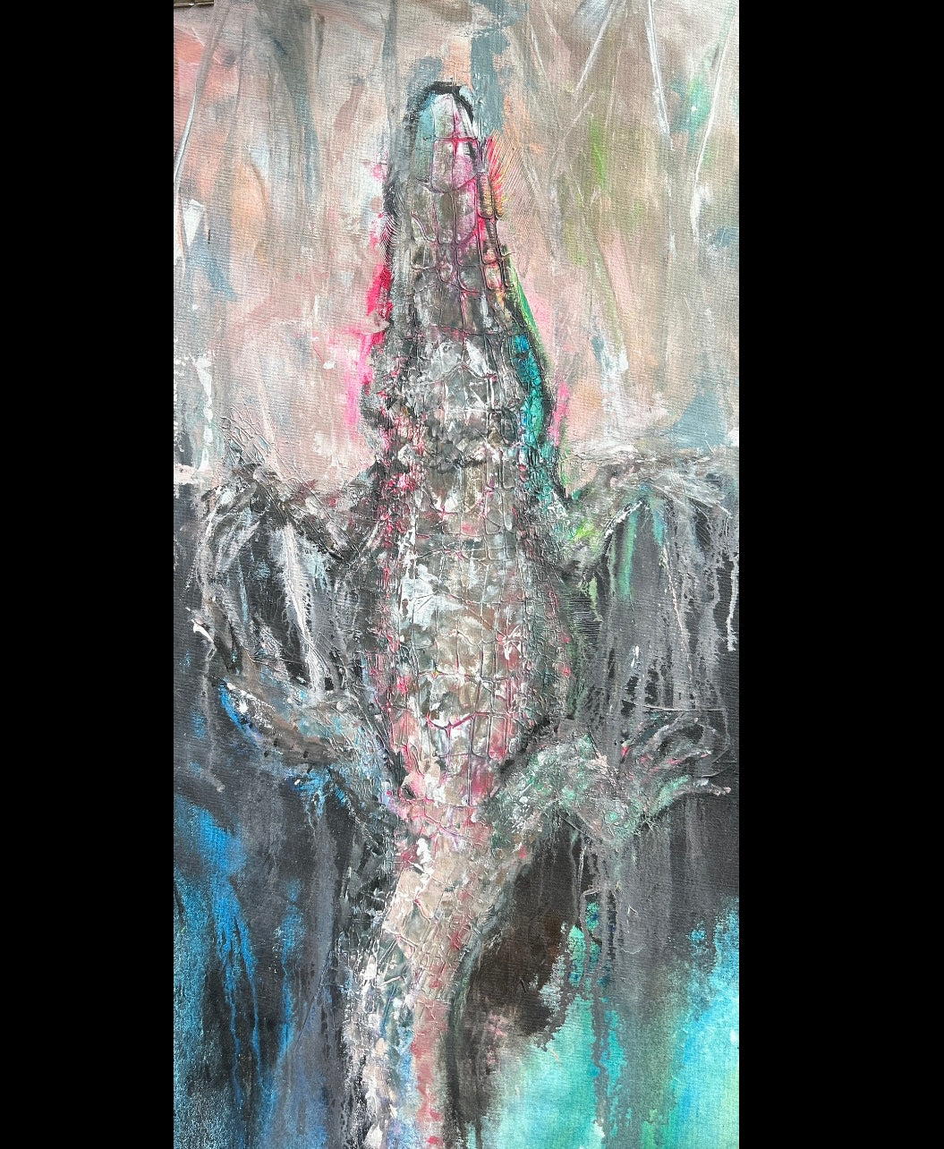ORIGINAL CANVAS PAINTING 18x36”:: Color beneath