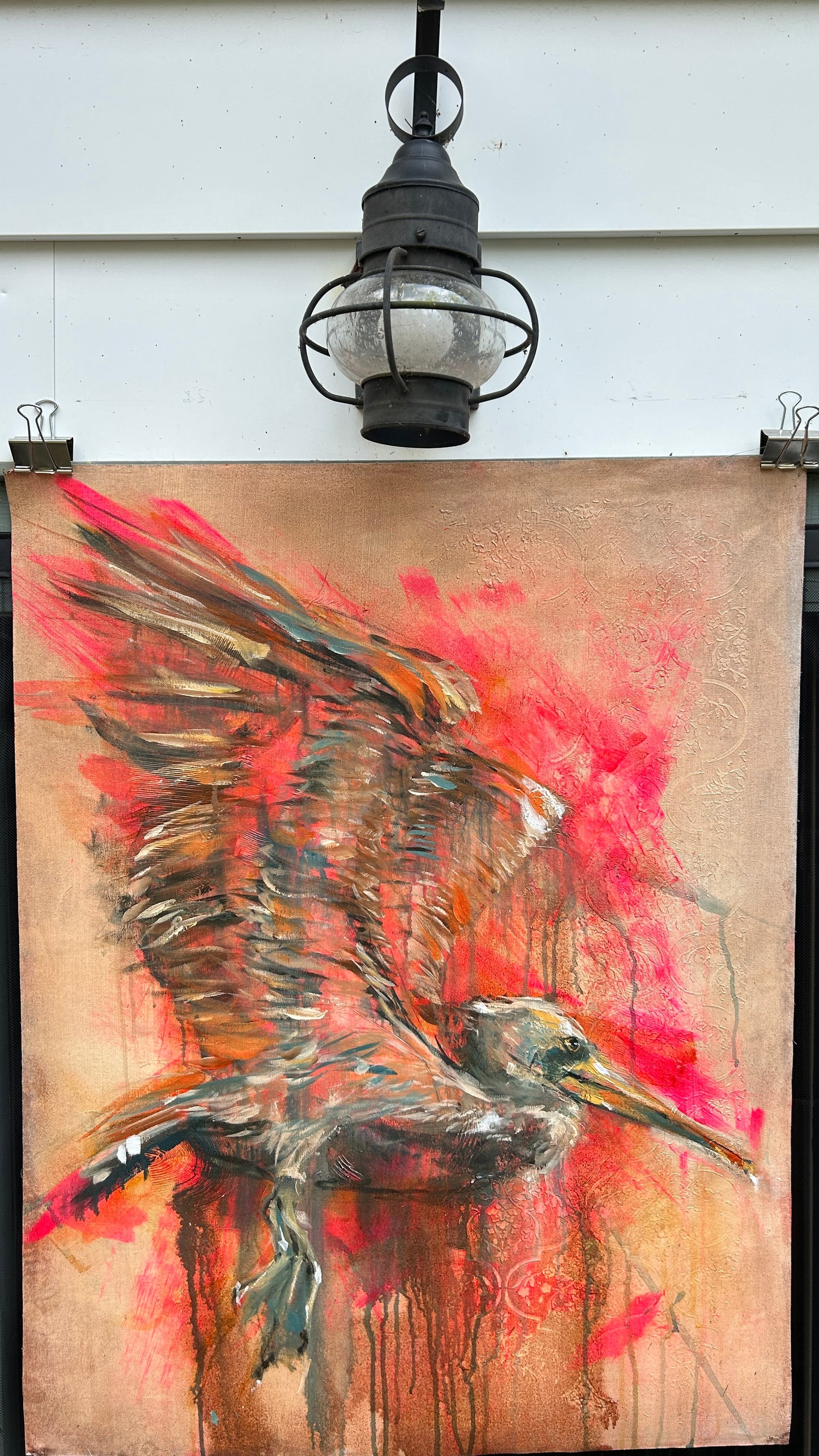 SOLD:: ORIGINAL CANVAS PAINTING 28”x36” :: Brown Pelican