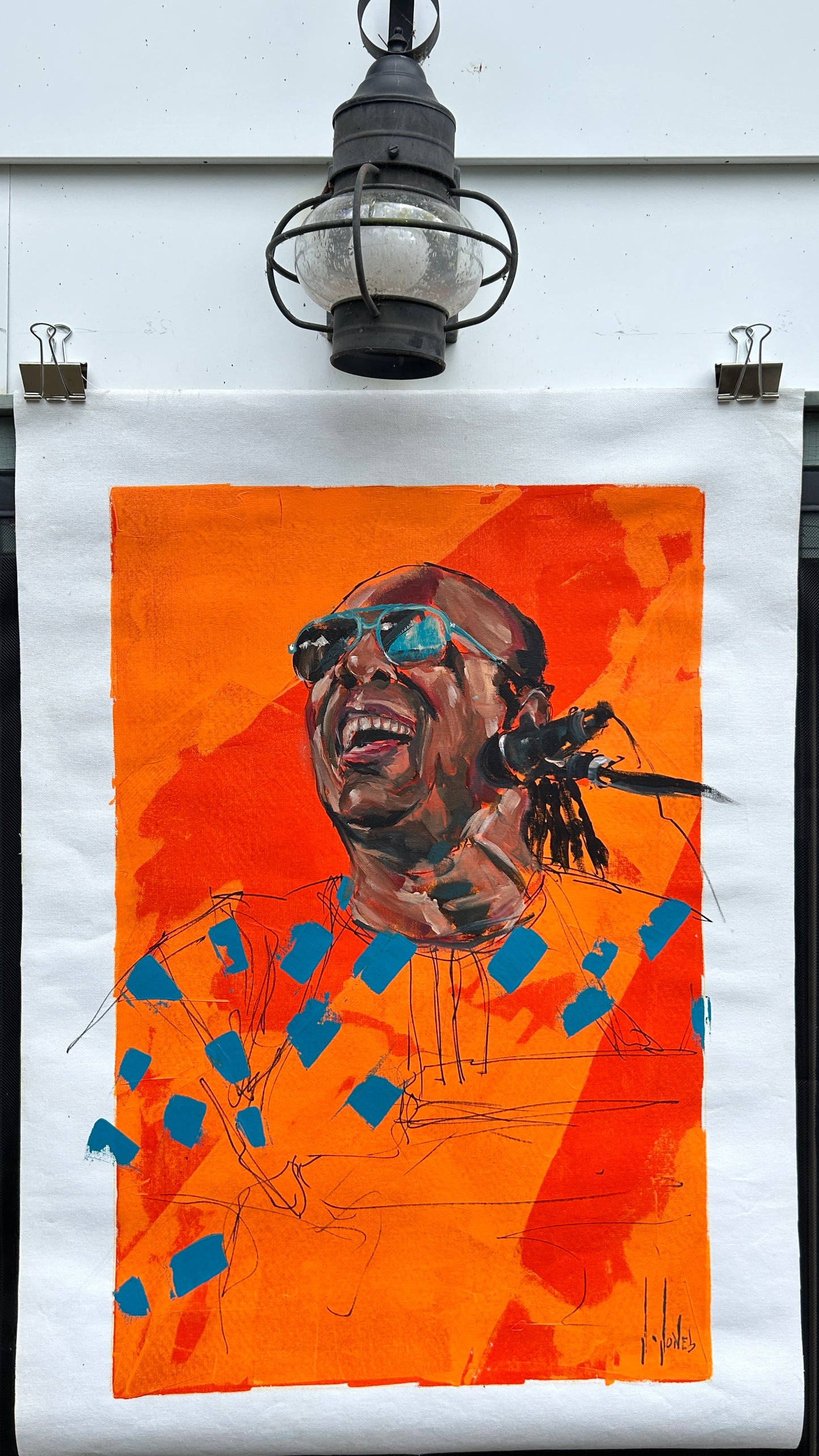 ORIGINAL CANVAS PAINTING 26”x36” :: Stevie Wonder