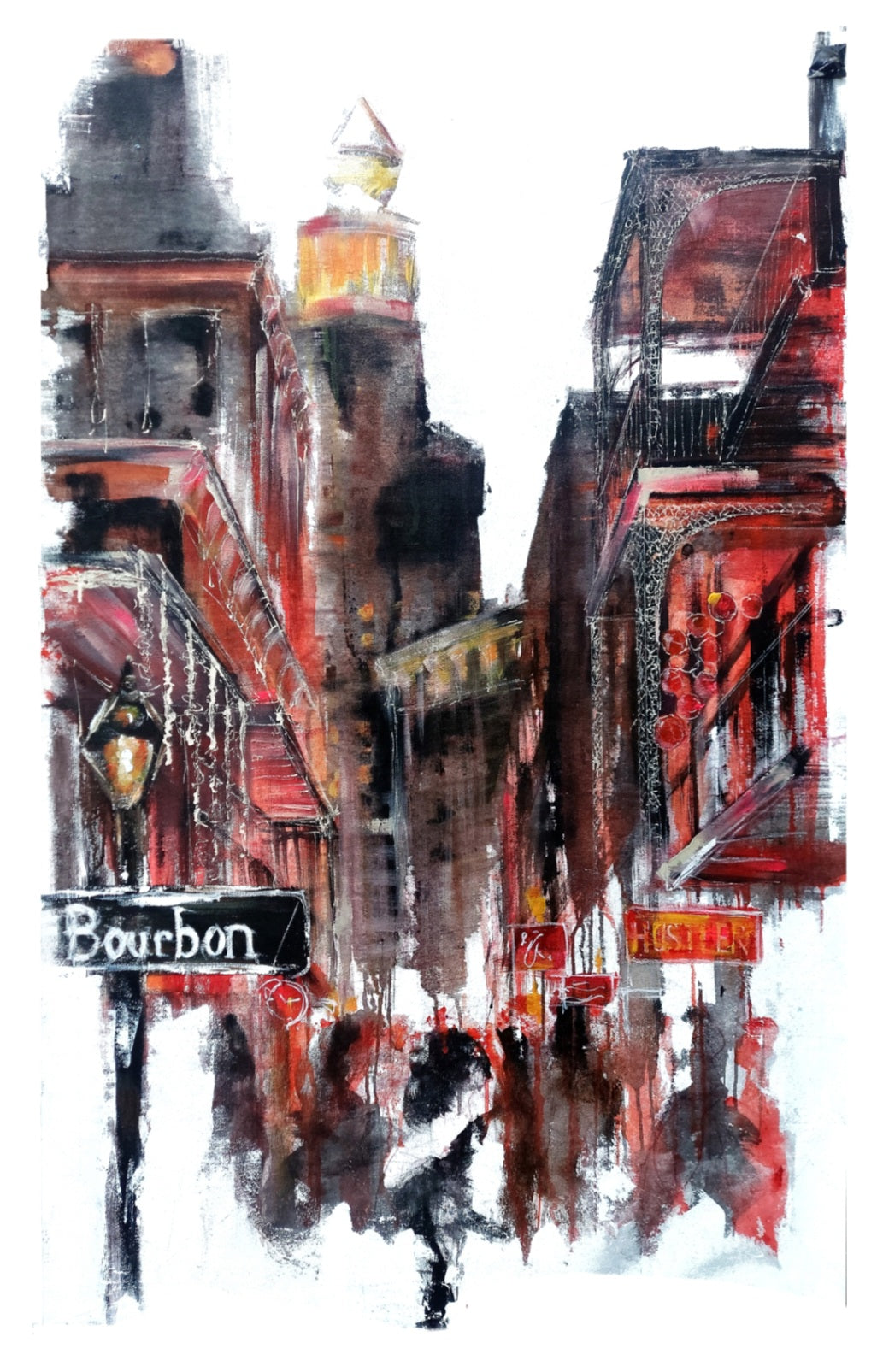 Textured & Signed Giclée Print :: Bourbon Street
