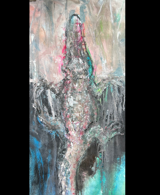 ORIGINAL CANVAS PAINTING 18x36”:: Color beneath