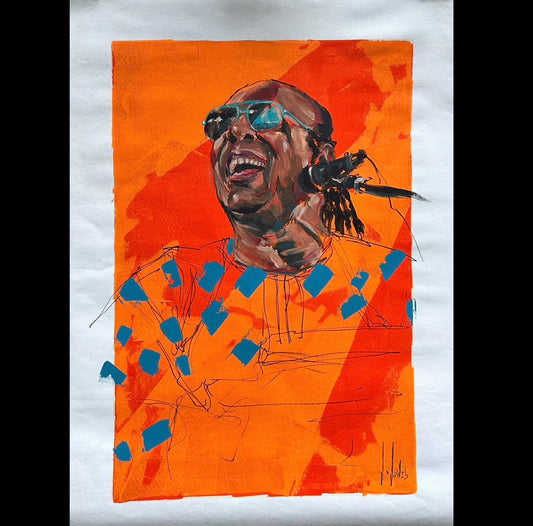 ORIGINAL CANVAS PAINTING 26”x36” :: Stevie Wonder