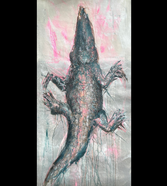 SOLD :: ORIGINAL CANVAS PAINTING 18”x36”:: Pink Glow