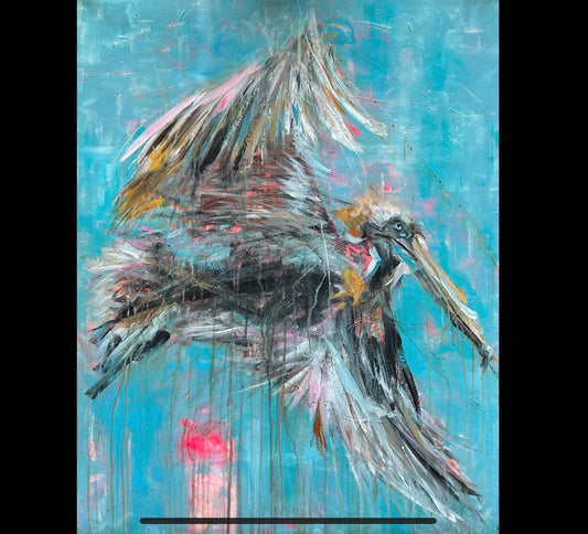 ORIGINAL CANVAS PAINTING 28”x36”:: In Flight
