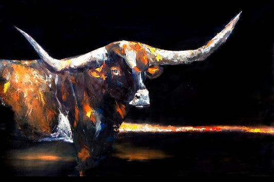 Textured & Signed Giclée Print :: Longhorn