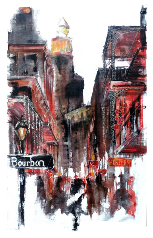 Textured & Signed Giclée Print :: Bourbon Street